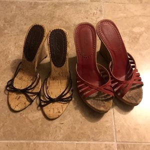 2 pairs of Aldo wedge heels size 6
